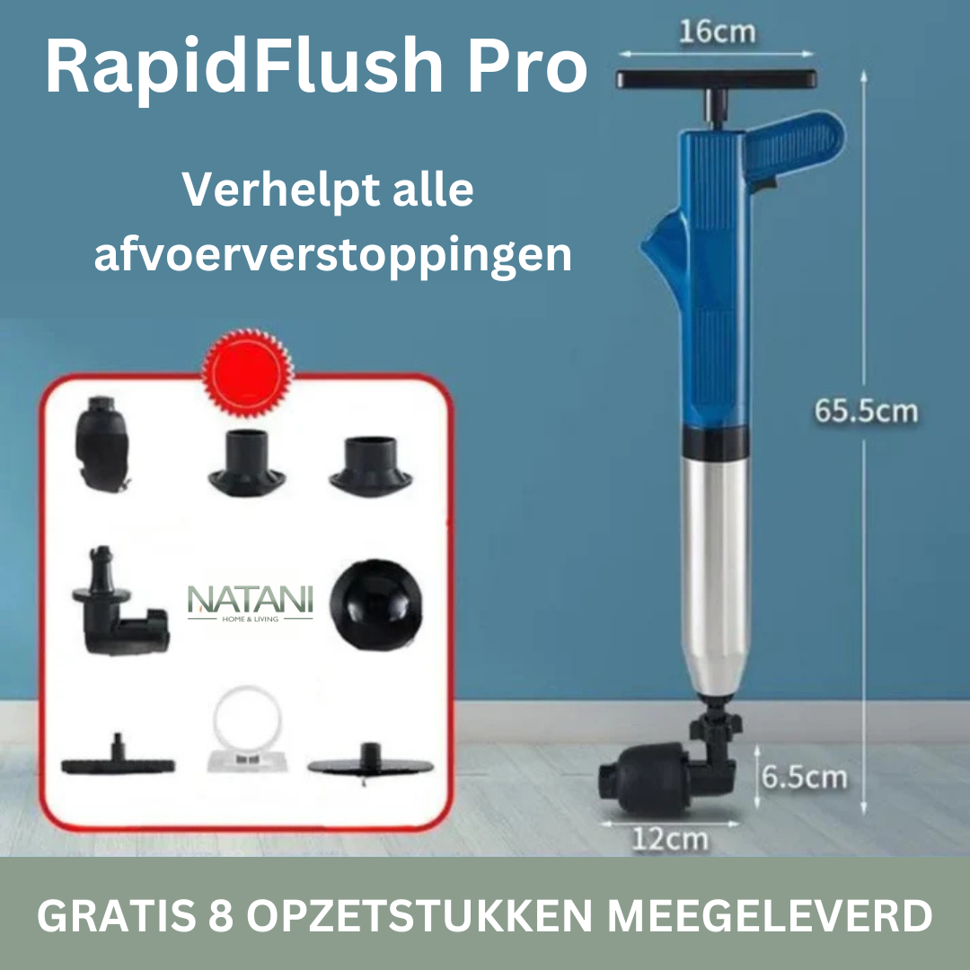 RapidFlush Pro Luchtdruk Ontstopper | Verhelpt Echt Alle Afvoerverstoppingen!