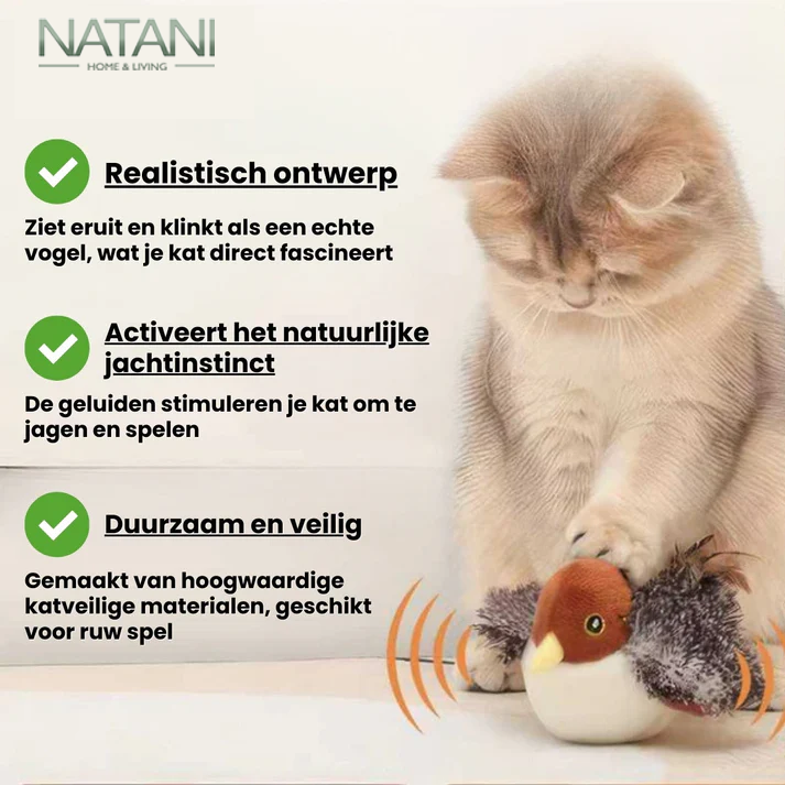 CatChirp Realistische Simulatie Vogel voor Katten - Nooit Meer een Verveelde Kat