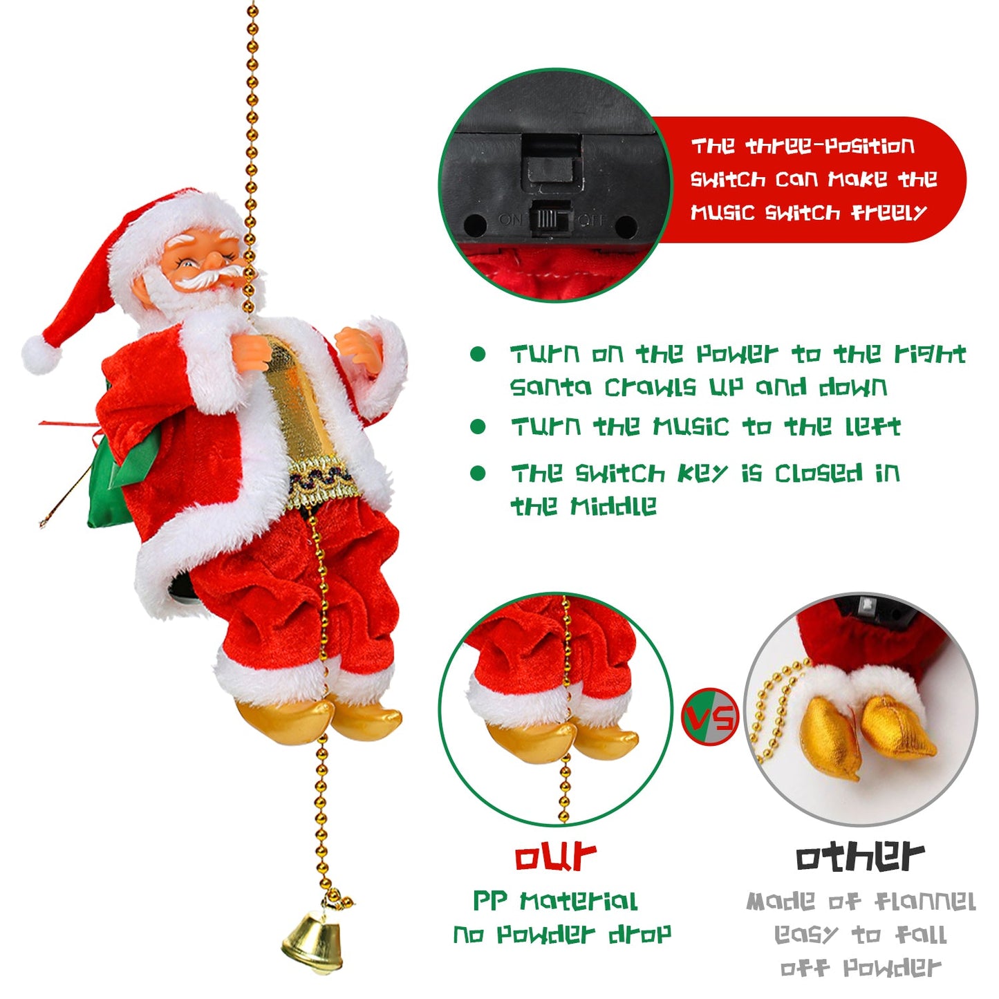 ClimbingSanta Christmas Decoration - Voor kerst pret tijdens de feestdagen