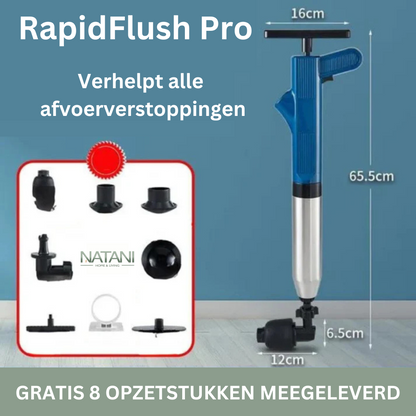 RapidFlush Pro Luchtdruk Ontstopper | Verhelpt Echt Alle Afvoerverstoppingen!
